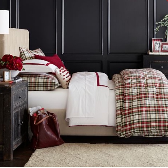 Pottery Barn Bedding Pottery Barn Plaid Christmas Duvet Set Poshmark